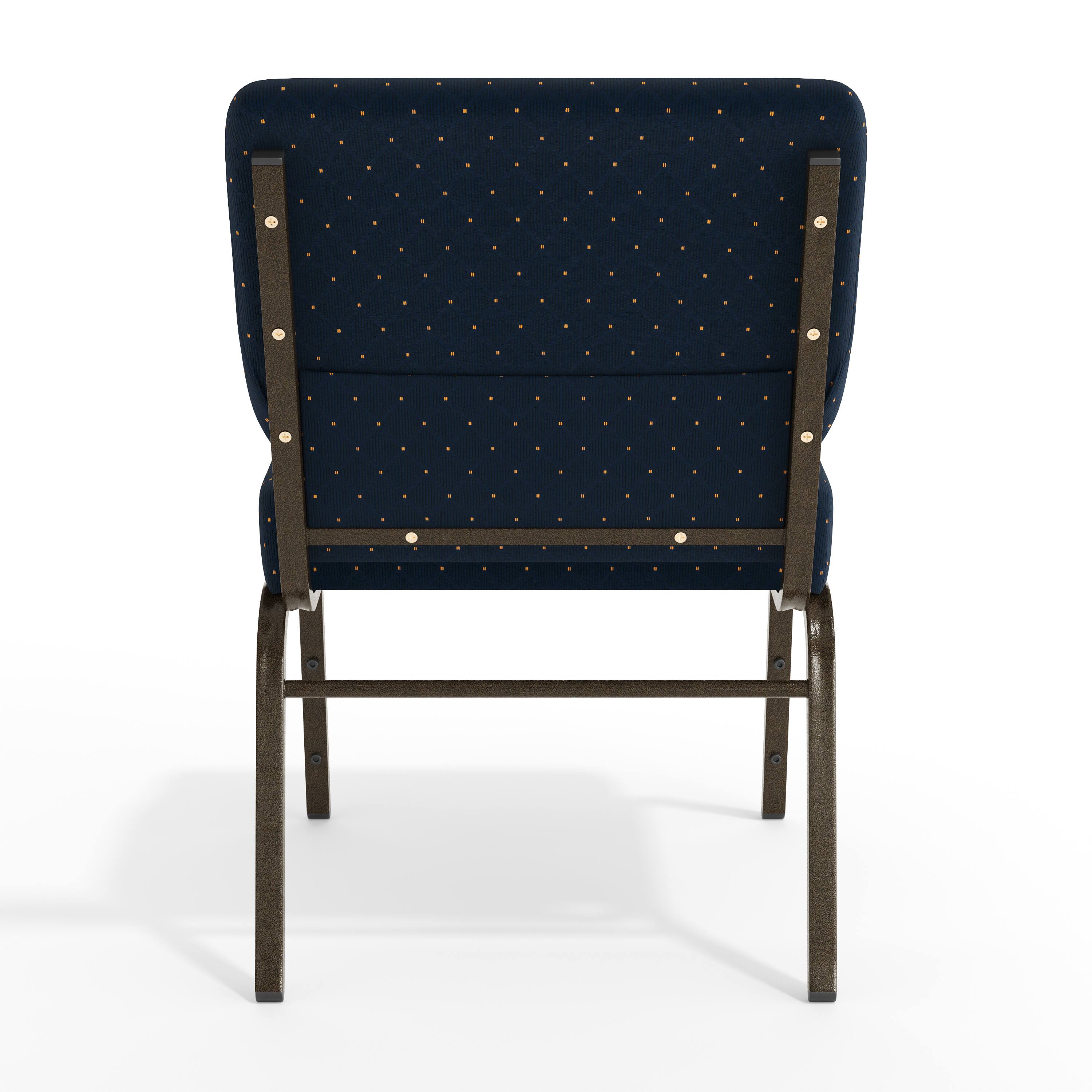 Alt View 7. Emma + Oliver - 21"W Stackable Church/Reception Guest Chair - Navy Blue Dot Patterned Fabric/Gold Vein Frame.
