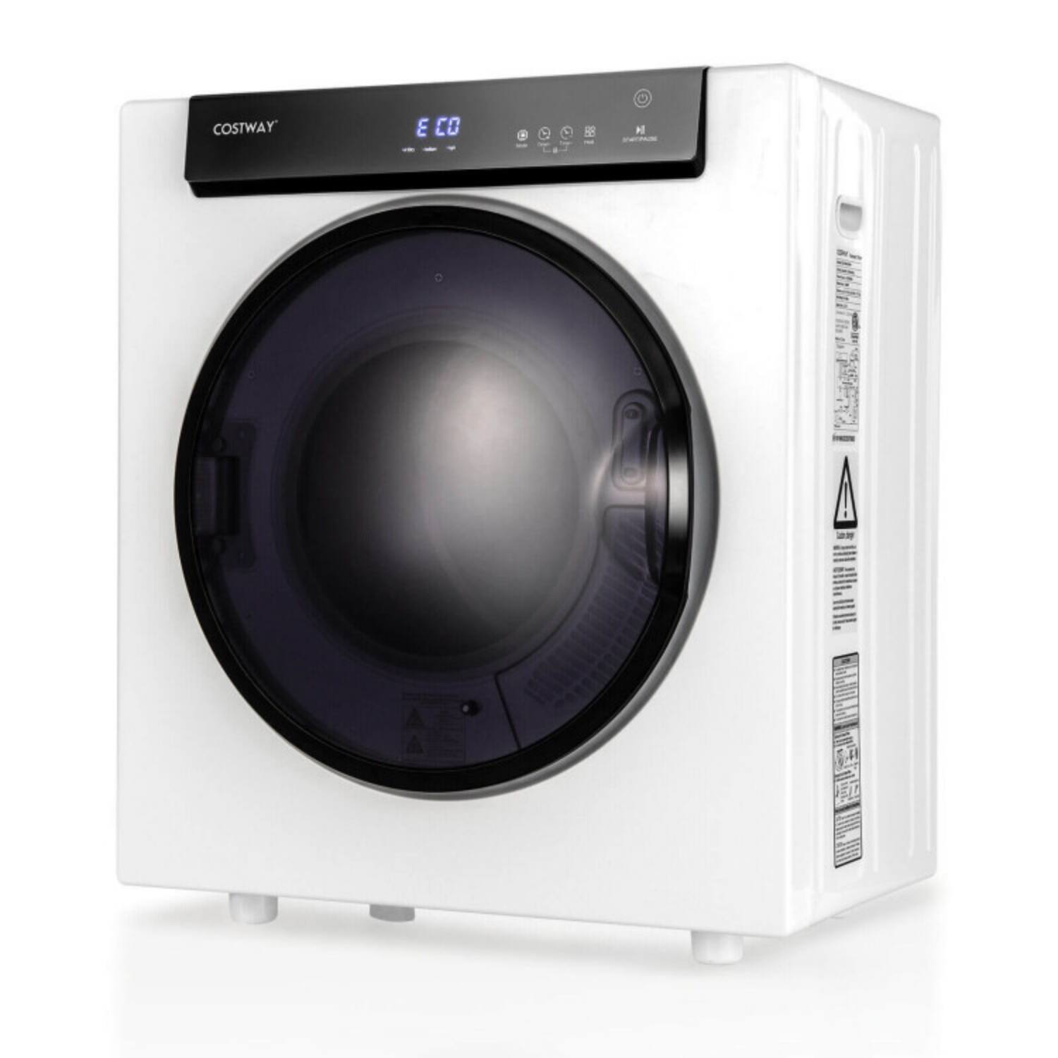 Alt View 5. LUCKY ONE - 2.6 cu.ft Compact Clothes Dryer with Touch Panel & IHS/ECO Modes - 8.8 lbs Capacity - White.
