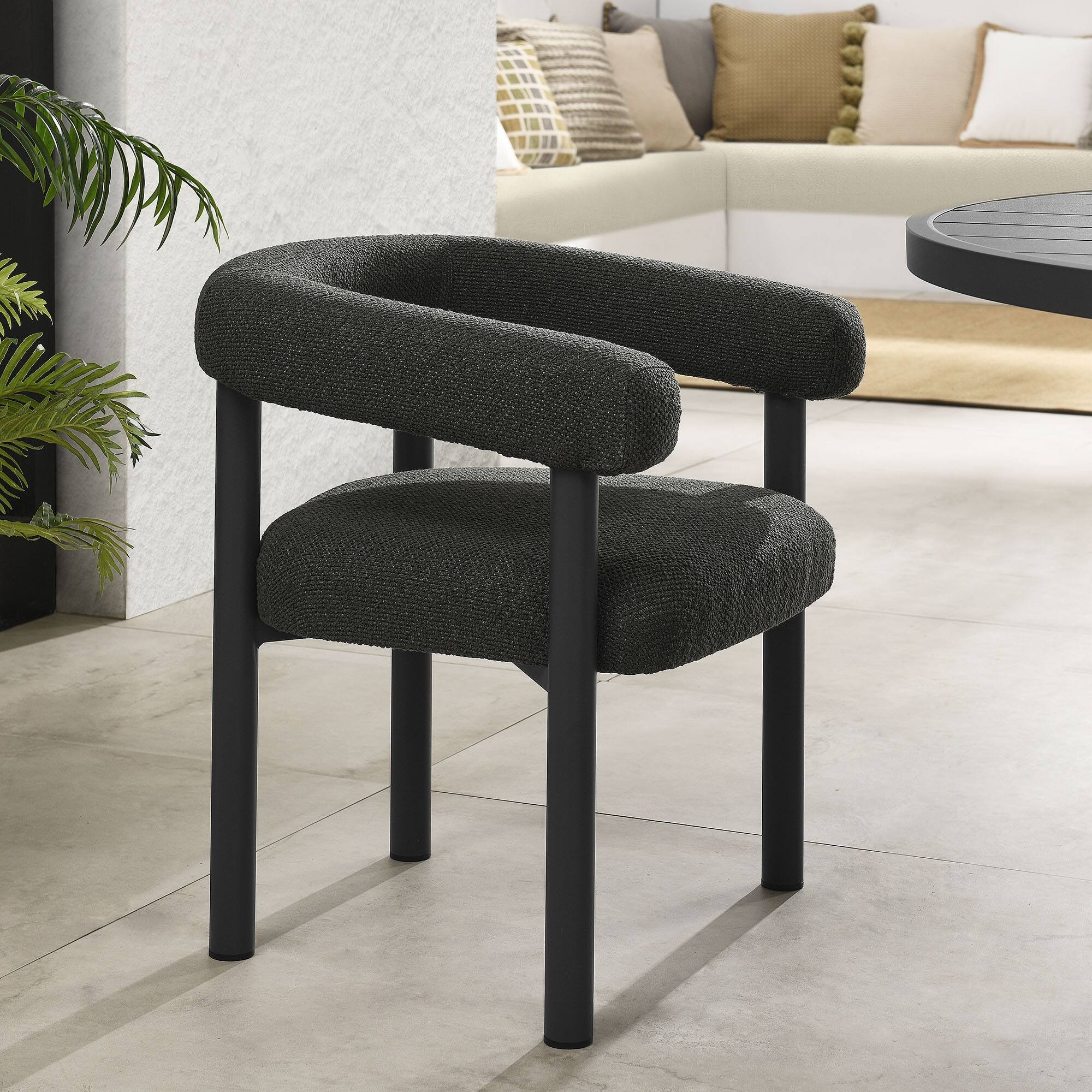 Alt View 1. Modway - Nautica Outdoor Patio Aluminum Dining Armchairs Set of 2 by Modway - Charcoal Graphite.