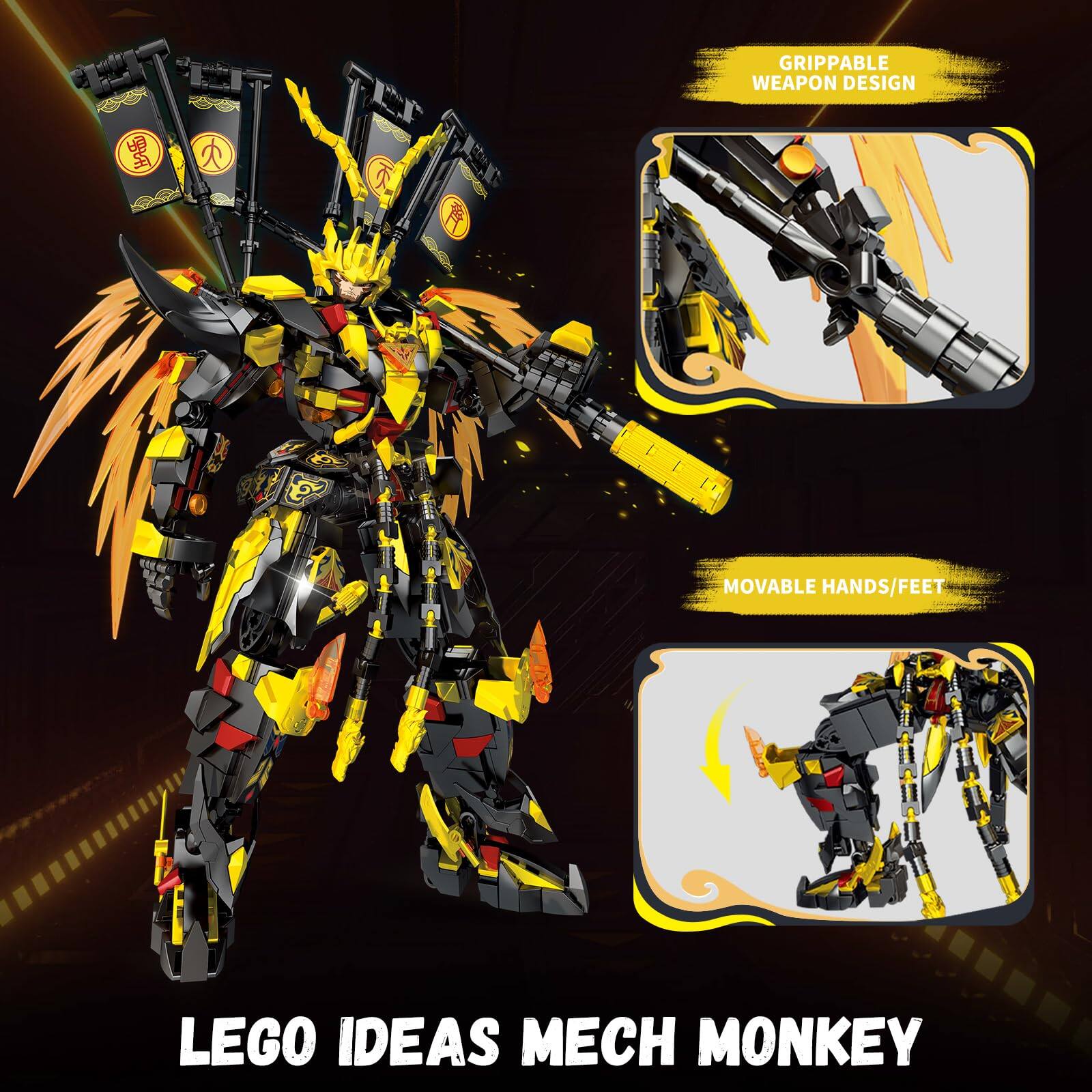 Leash Valley Mech Monkey Building Blocks With Glow In The Dark Effect ...