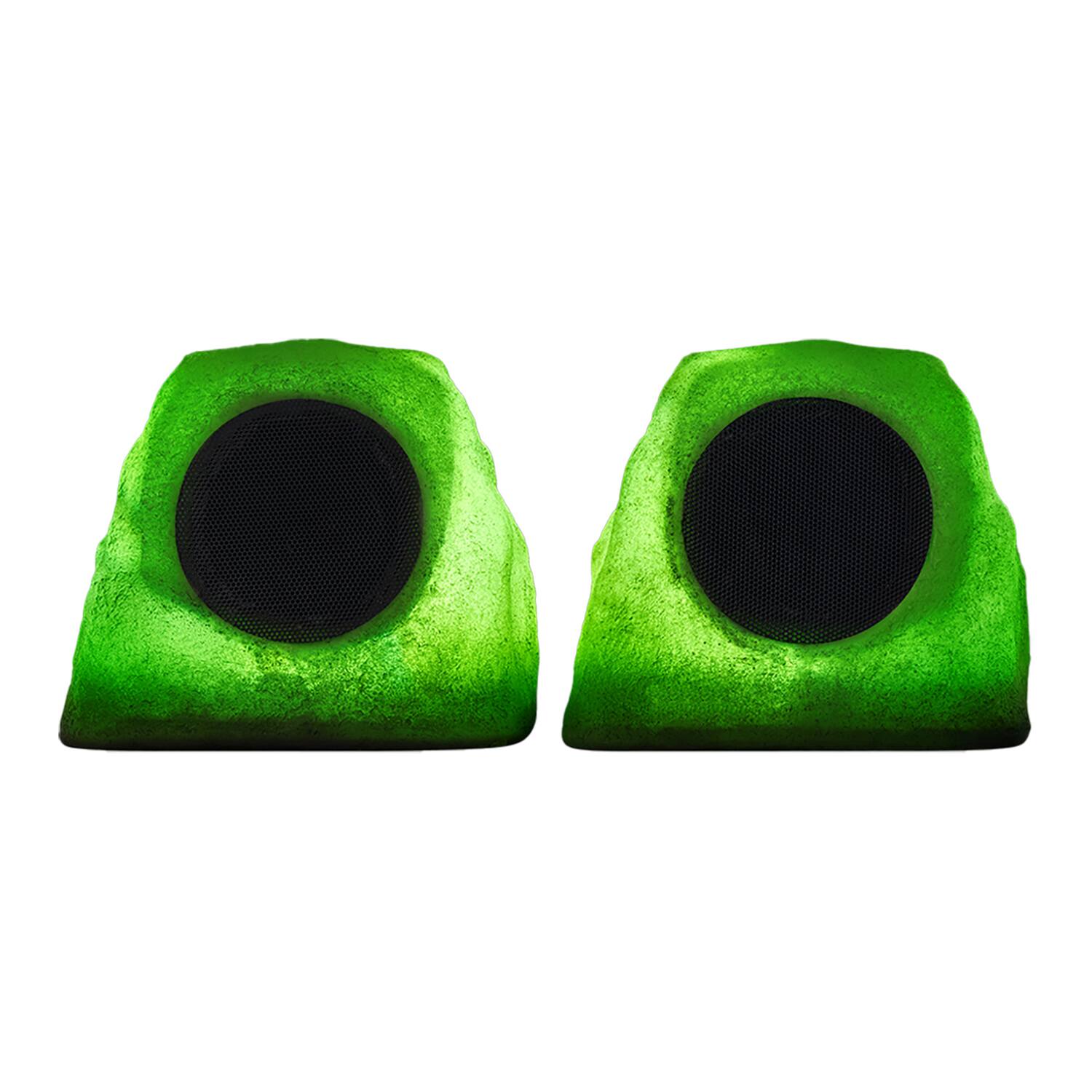 Alt View 6. Gemini - Gemini Ghrk-500ltms-pr Ghrk-500ltms Solar Bluetooth Tws 30-watt-peak Outdoor Rock Speaker With Led Lighting (2 Pack) - Gray.