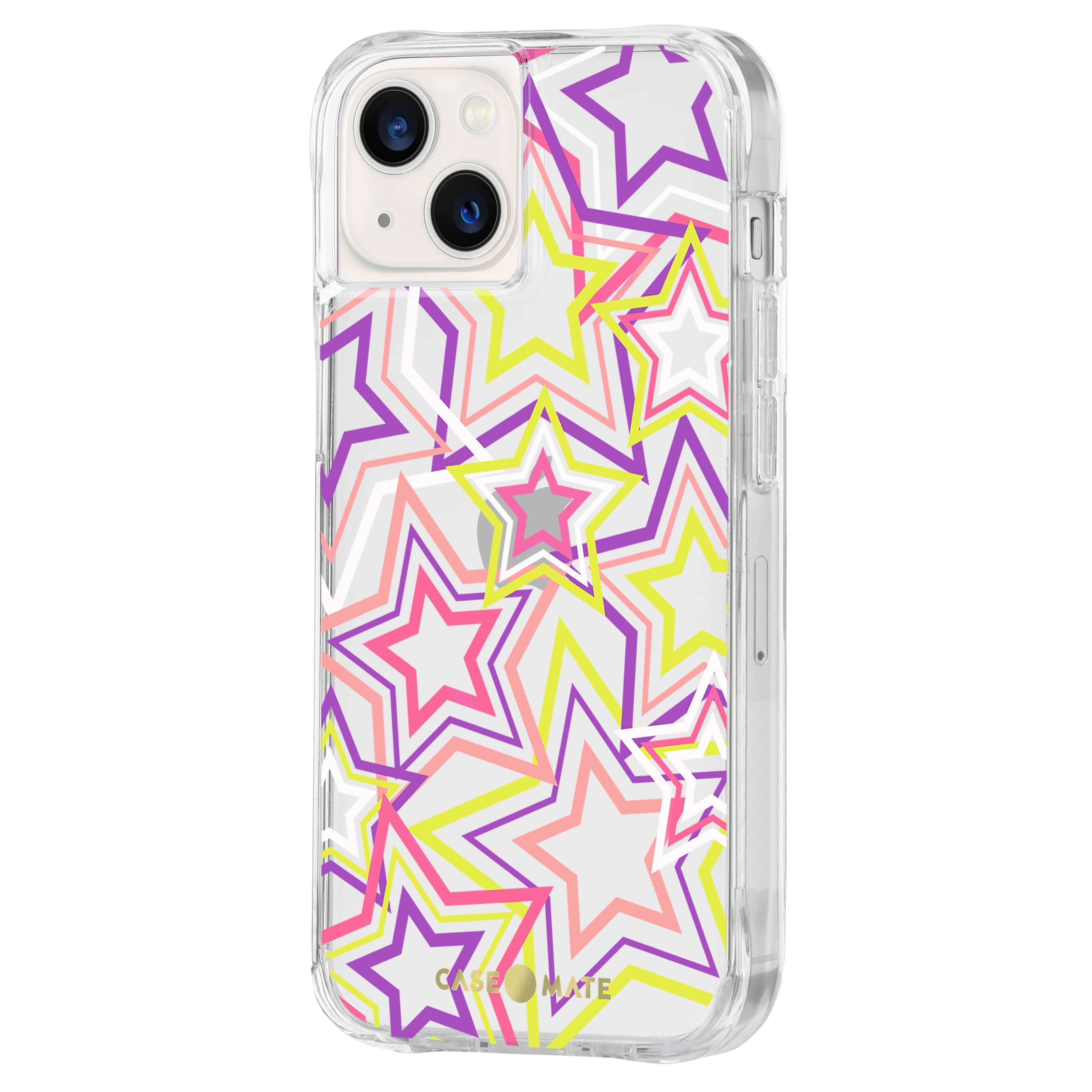 Left. Case-Mate - Print Hardshell Case for iPhone 13 - Neon Stars.