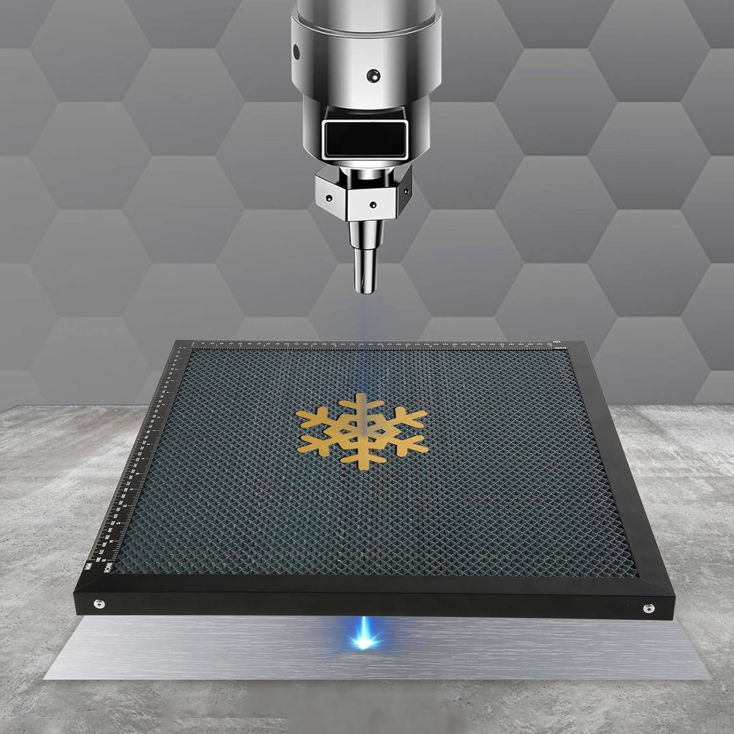 Alt View 3. Mecpow - H44 17.32" x 17.32" Honeycomb Laser Bed, Heat Dissipation, Cutting Table with Al Panel for Engraver Accessories Desktop.