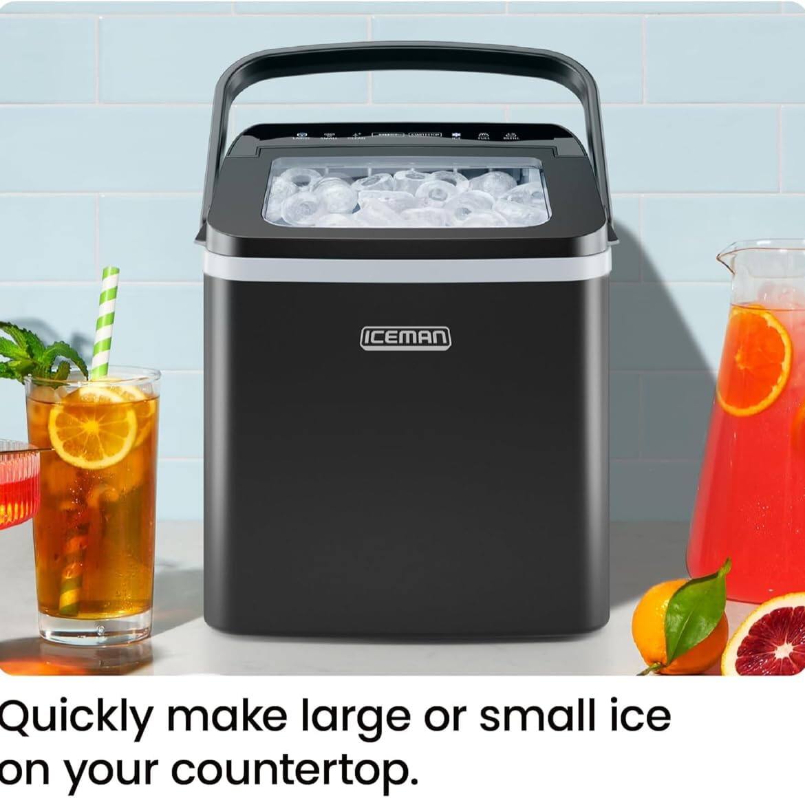 Chefman Dual Size Countertop Bullet Ice Machine w/ 0.88lb Capacity