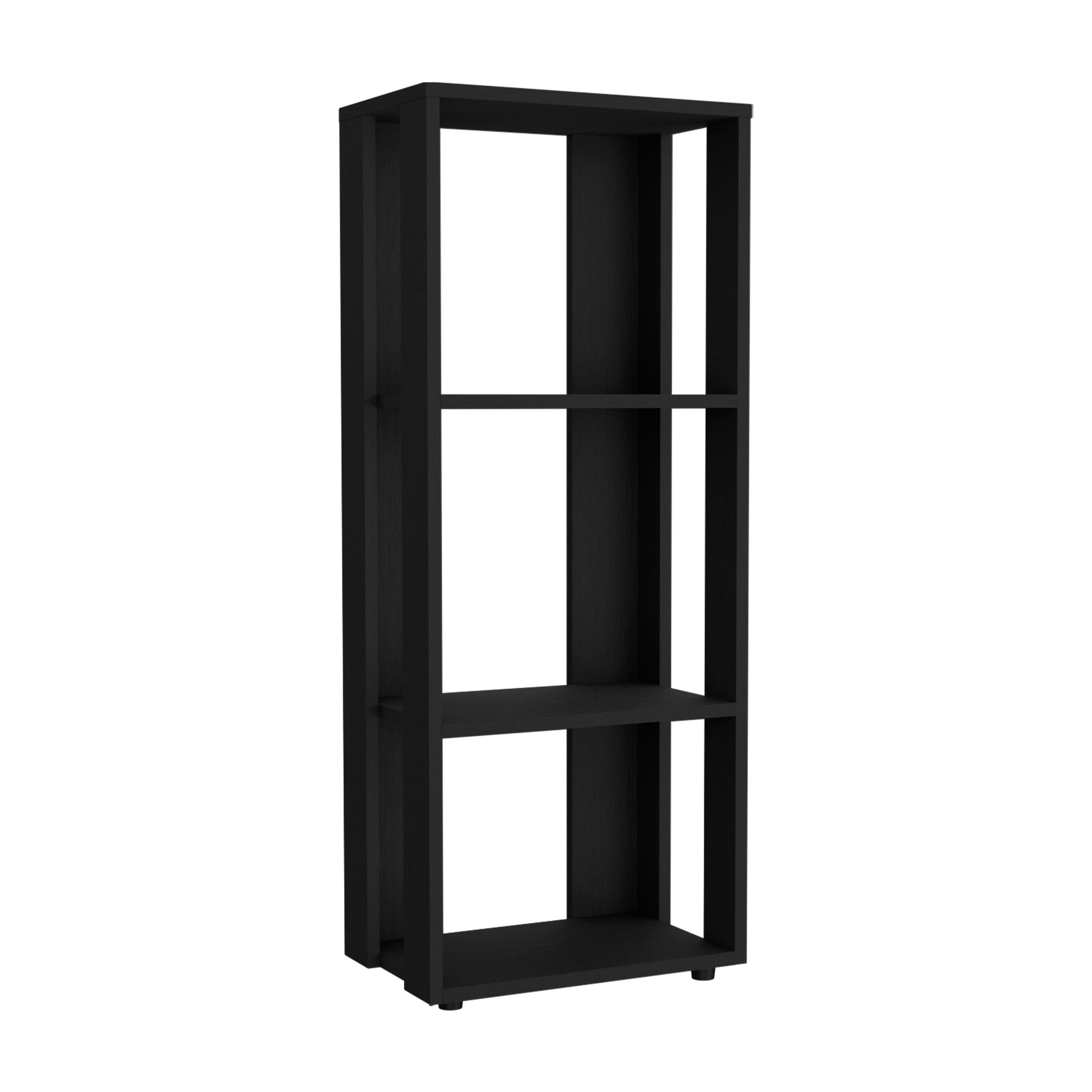 Left. Depot Eshop - Laurier Office Library, 3 Shelves - Black.