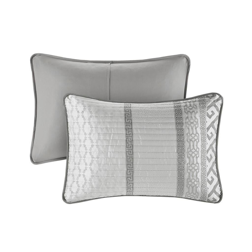 Alt View 3. Gracie Mills - Gracie Mills Theodore 7-Piece Jacquard Comforter Set - Grey.