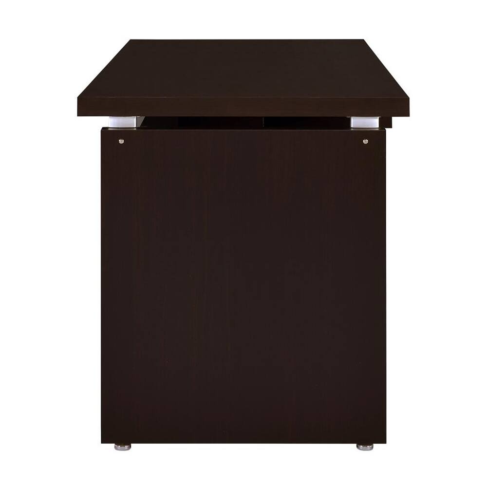 Alt View 1. Spaco - Computer Desk with Keyboard Drawer, Sturdy Wooden Office Workstation - Cappuccino.