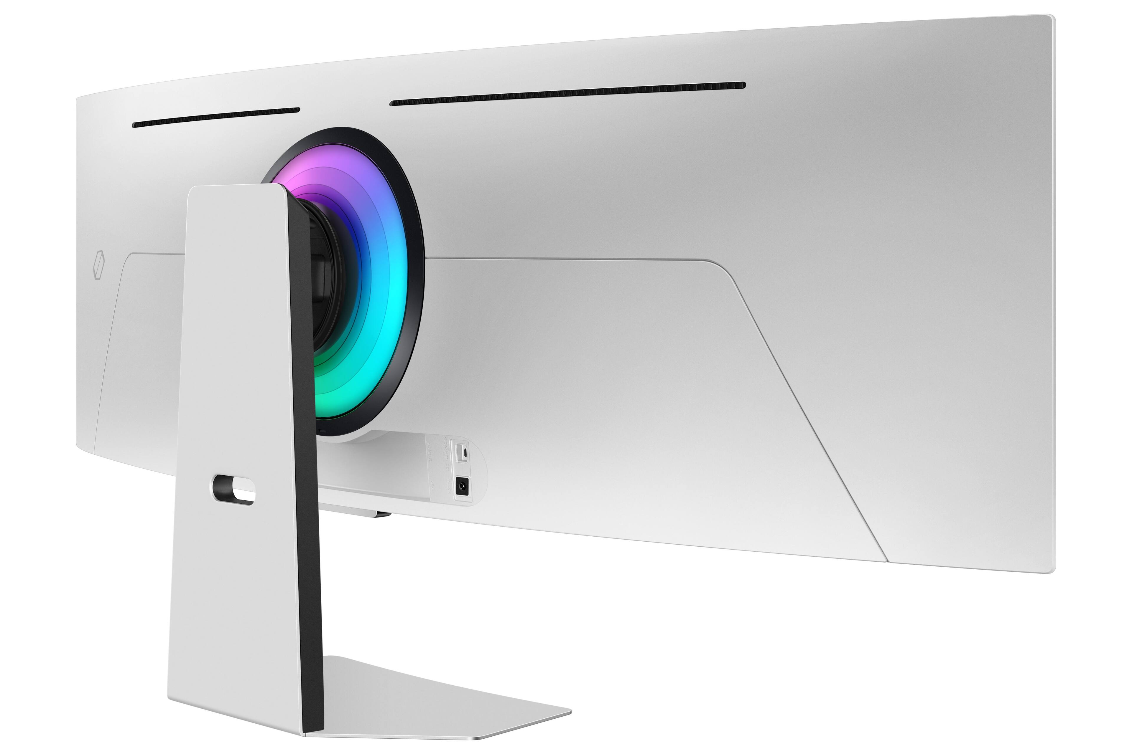 Alt View 15. Samsung - 49" Odyssey OLED G9 Curved Dual-QHD 240Hz FreeSync Prem Pro and G-Sync Compatible Smart Glare Free Gaming Monitor - Silver.