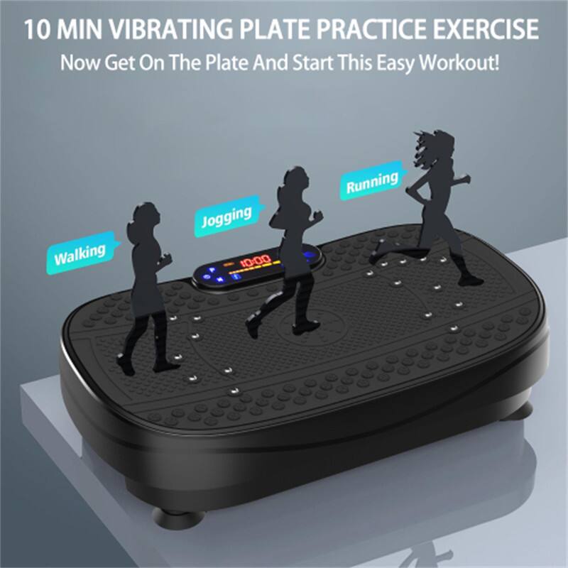 10 MIN VIBRATING PLATE PRACTICE EXERCISE  
Now Get On The Plate And Start This Easy Workout!  
Walking  
Jogging  
Running