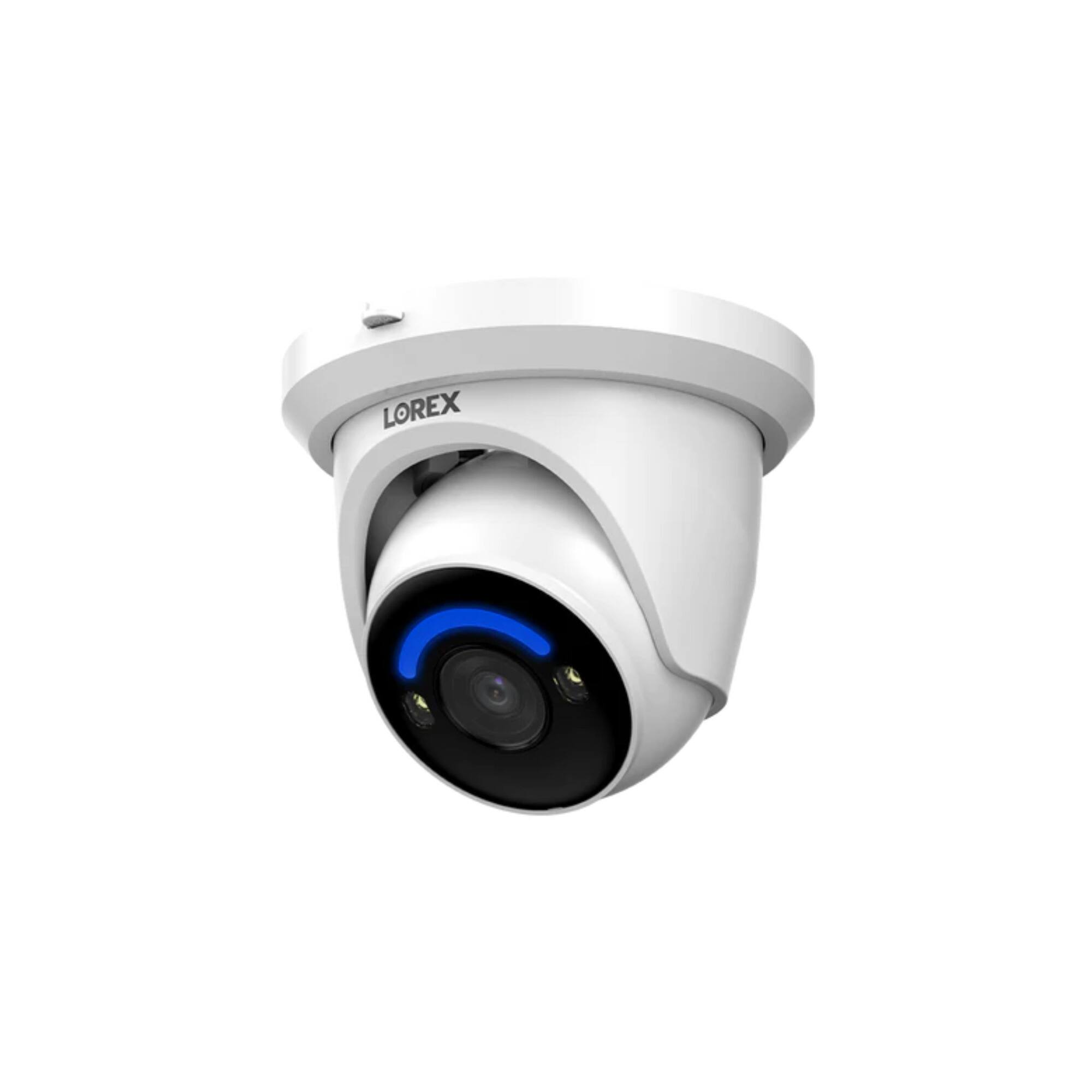 Lorex - 4K Wired IP Turret Camera with Color Night Vision Smart Lighting - White