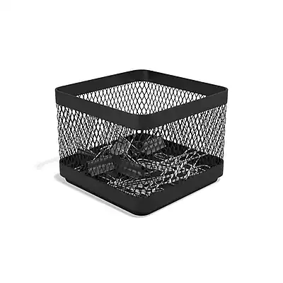 Front. TRU RED - Stackable Wire Mesh Accessory Holder, Matte - Matte Black.