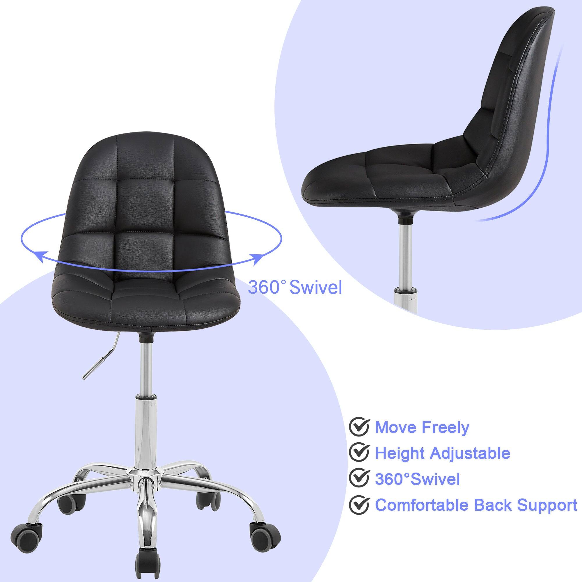 360° Swivel  
Move Freely  
Height Adjustable  
360° Swivel  
Comfortable Back Support