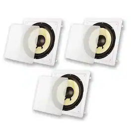 Acoustic Audio by Goldwood - HDS10 in Wall 10" Home Theater Passive Subwoofers 3 Piece Speaker Set - Paintable White