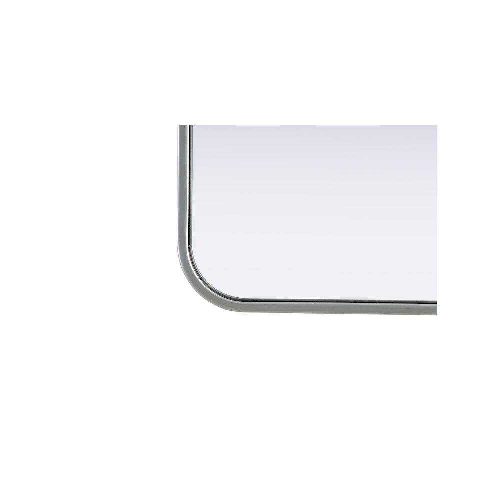 Left. Elegant Decor - Contour Metal Rectangle Mirror 30x36 in Silver - Silver.
