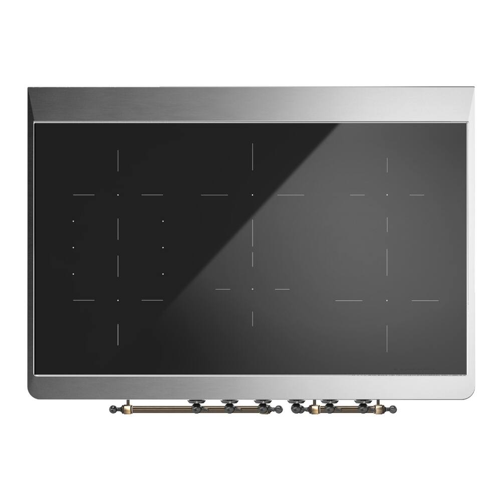 Alt View 8. ILVE - ILVE Majestic III Series 40 in. Induction Range with 6 Induction Elements (Burnished Trim) - Graphite Matte.