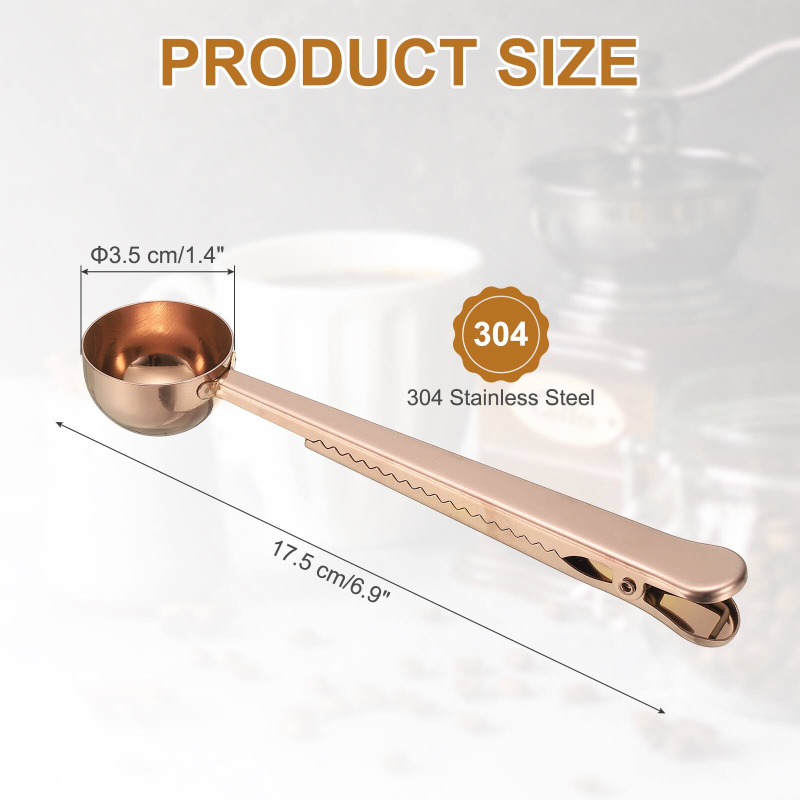 PRODUCT SIZE  
3.5 cm/1.4"  
304 Stainless Steel  
17.5 cm/6.9"