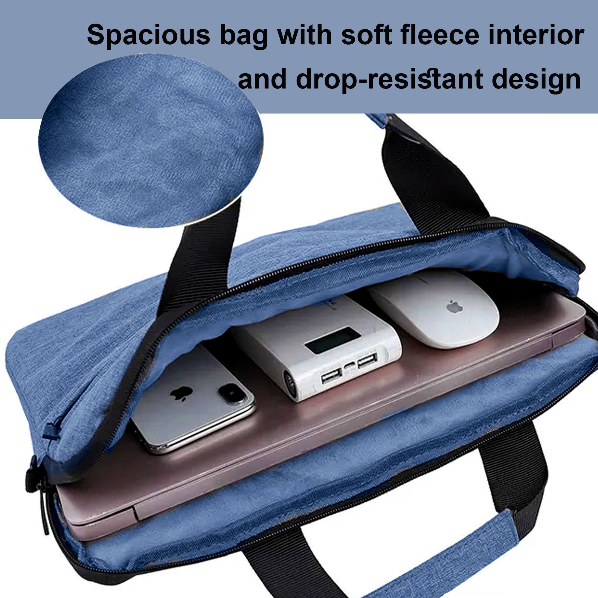 Spacious bag with soft fleece interior and drop-resistant design