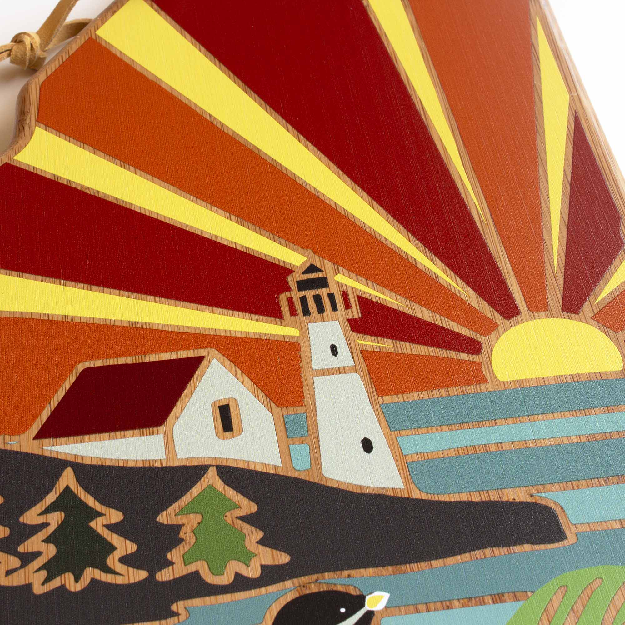 Alt View 1. Totally Bamboo - Maine Cutting Board with Artwork by Summer Stokes.