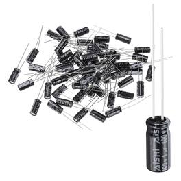 Unique Bargains - 1uF 100V 5x11mm Electrolytic Capacitor, 105C High Temp Radial Leads, for TVs/LCDs/VCD, 60pcs - Black