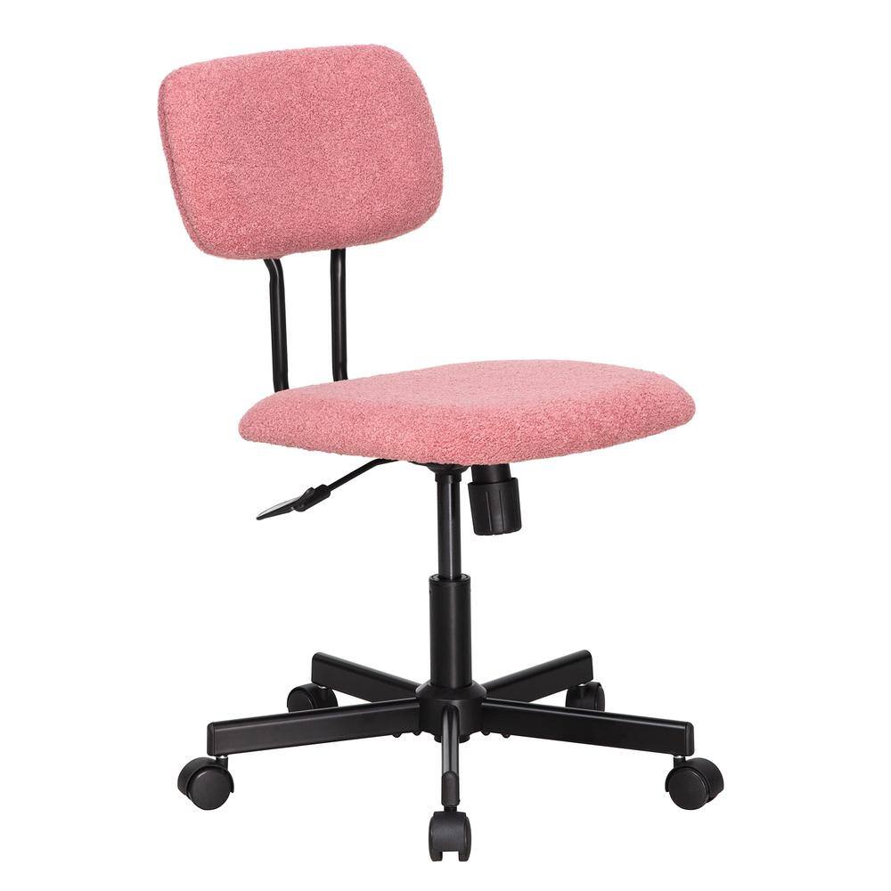 Alt View 4. JJS - Ergonomic Adjustable Swivel Small Armless Home Office Desk Chair - Pink.