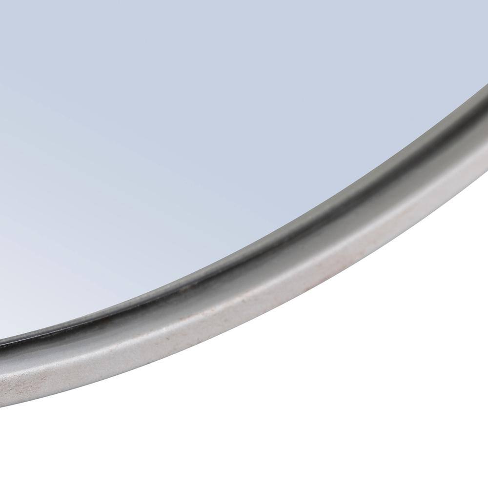 Alt View 5. Elegant Decor - Metal frame Round Mirror 32 inch Silver finish - Silver.