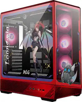 MSI - PANO 130R MLG EDITION ATX Mid-Tower PC Case - Black and Red