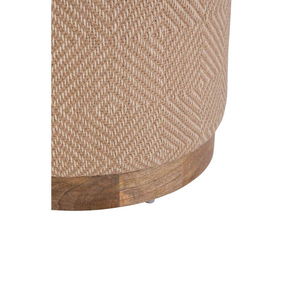 Alt View 2. Carolina Chair & Table - Handwoven Hesperus Diamond Juste Storage Ottoman - Natural Jute.