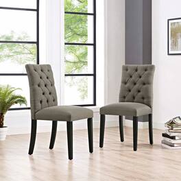 Duchess Fabric Dining Chair Set of 2 by Modway - Granite
