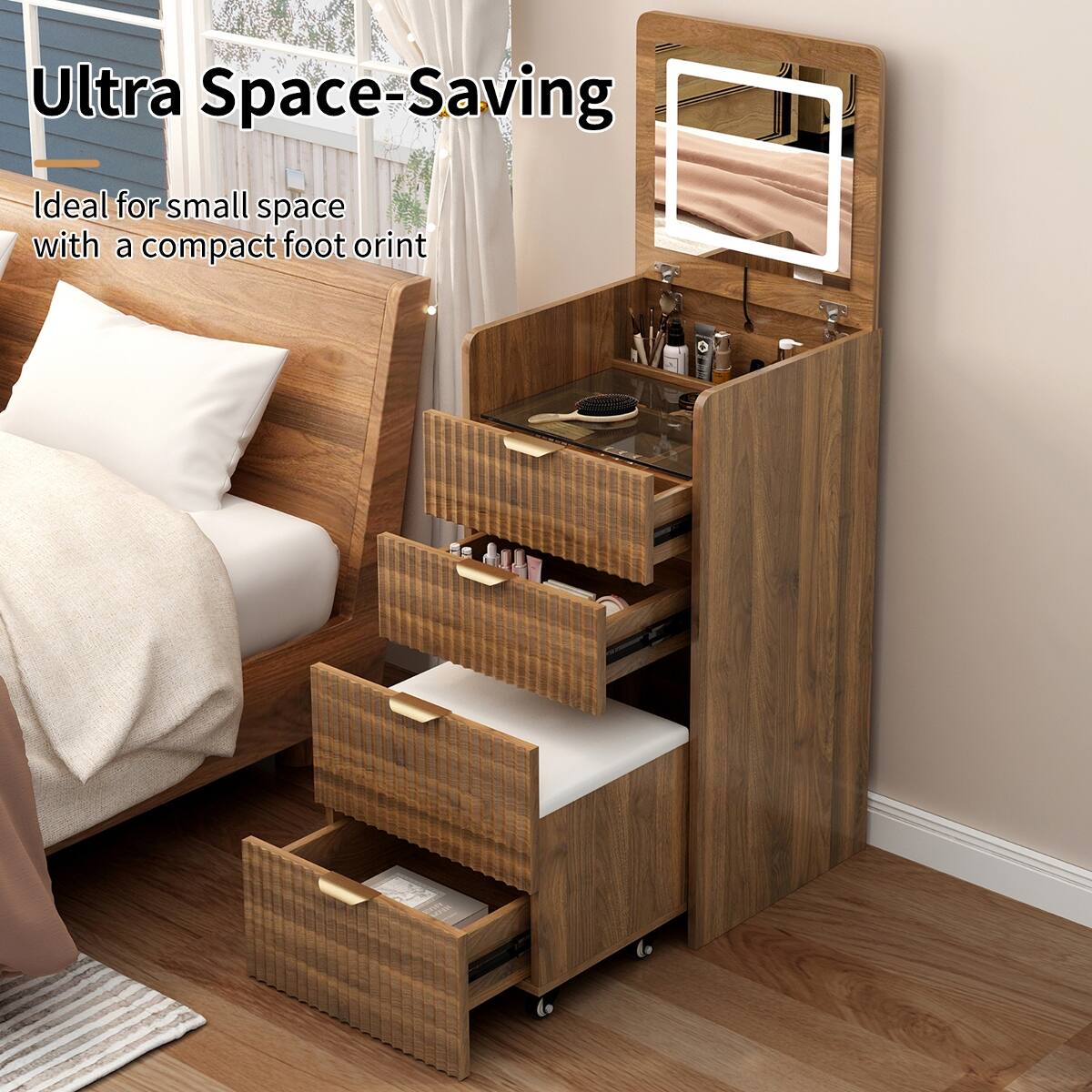 Ultra Space-Saving  
Ideal for small space with a compact foot orient