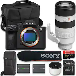 Bundle - Alpha 7 V Full-Frame Hybrid Mirrorless Camera With Sony FE 70-200mm f/2.8 GM OSS II Lens - Black