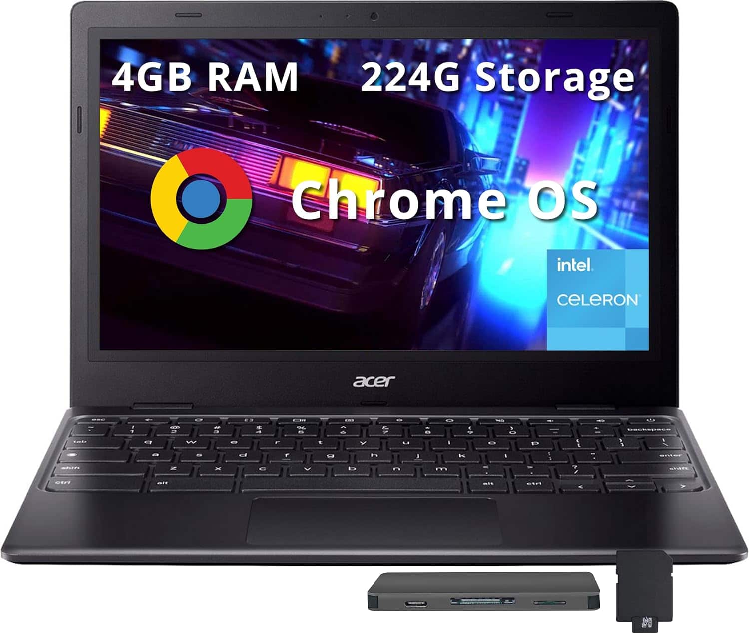 ASUS - Acer Chromebook 311 11.6" HD Laptop,Intel Celeron N4500,4GB RAM,64GB eMMC+160GB Dock Station,Wi-Fi 5,Chrome OS - Black