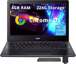 ASUS - Acer Chromebook 311 11.6" HD Laptop,Intel Celeron N4500,4GB RAM,64GB eMMC+160GB Dock Station,Wi-Fi 5,Chrome OS - Black