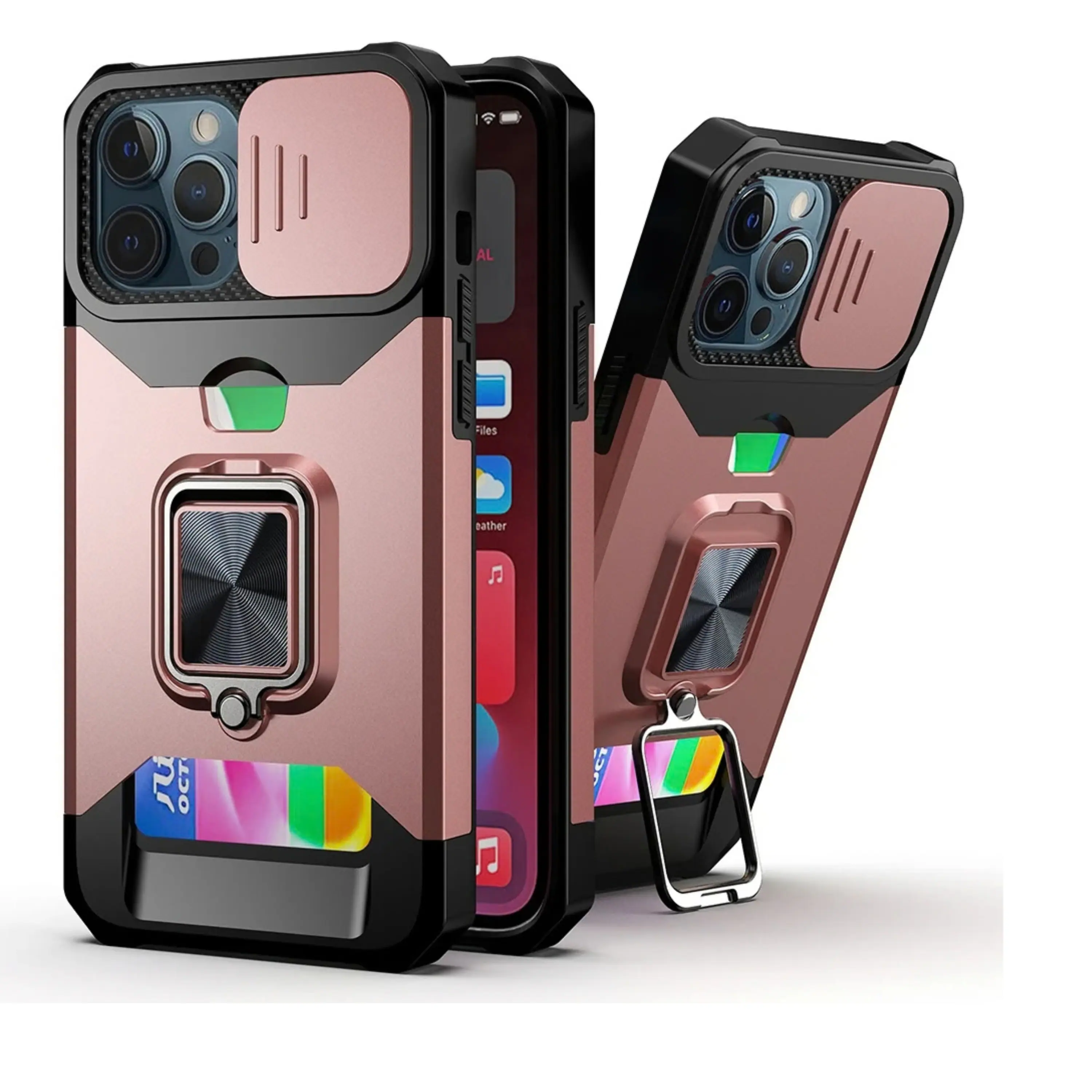 Kitcheniva Multi Use Card Holder Ring Stand Lens Cover Phone Case With ...