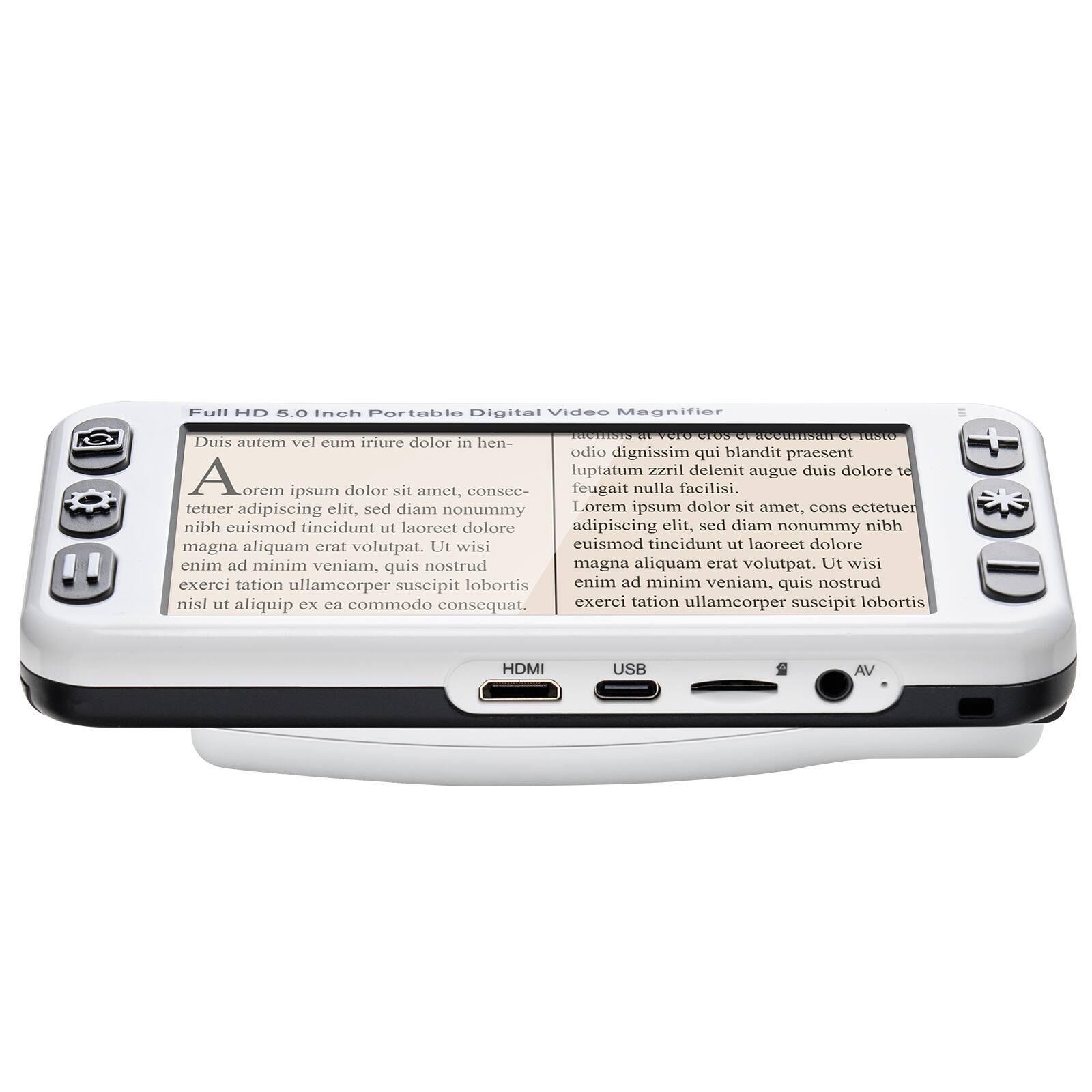 Full HD 5.0 Inch Portable Digital Video Magnifier

Duis autem vel eum iriure dolor in hendrerit in vulputate velit esse molestie consequat. Ut wisi enim ad minim veniam, quis nostrud exerci tation ullamcorper suscipit lobortis nisl ut aliquip ex ea commodo consequat.

Lorem ipsum dolor sit amet, consectetuer adipiscing elit, sed diam nonummy nibh euismod tincidunt ut laoreet dolore magna aliquam erat volutpat. Ut wisi enim ad minim veniam, quis nostrud exerci tation ullamcorper suscipit lobortis nisl ut aliquip ex ea commodo consequat.

Lorem ipsum dolor sit amet, consectetuer adipiscing elit, sed diam nonummy nibh euismod tincidunt ut laoreet dolore magna aliquam erat volutpat. Ut wisi enim ad minim veniam, quis nostrud exerci tation ullamcorper suscipit lobortis nisl ut aliquip ex ea commodo consequat.

HDMI USB AV