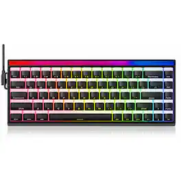 AULA - Hero68 HE 60-Key Wired Hall Effect Gaming Keyboard, RGB, Rapid Trigger and Response, Adjustable Actuation - Black Lighthouse
