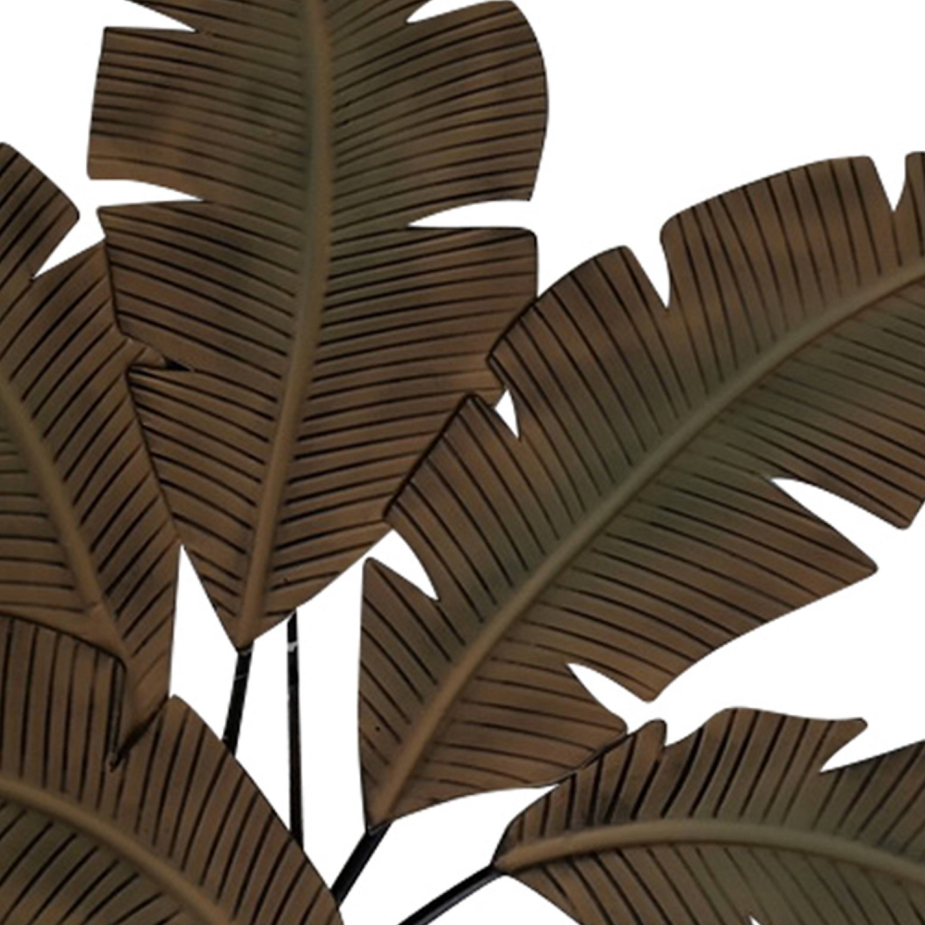 Alt View 1. Manhattan Lane - 35 Inch Tropical Metal Palm Leaf Wall Mount Accent Décor - Yellow, Green, Black.