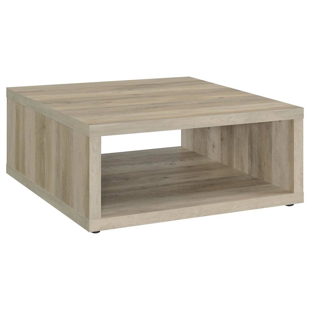 Front. Coaster Co. of America - Frisco Square Engineered Wood Coffee Table Distressed Pine - Brown.