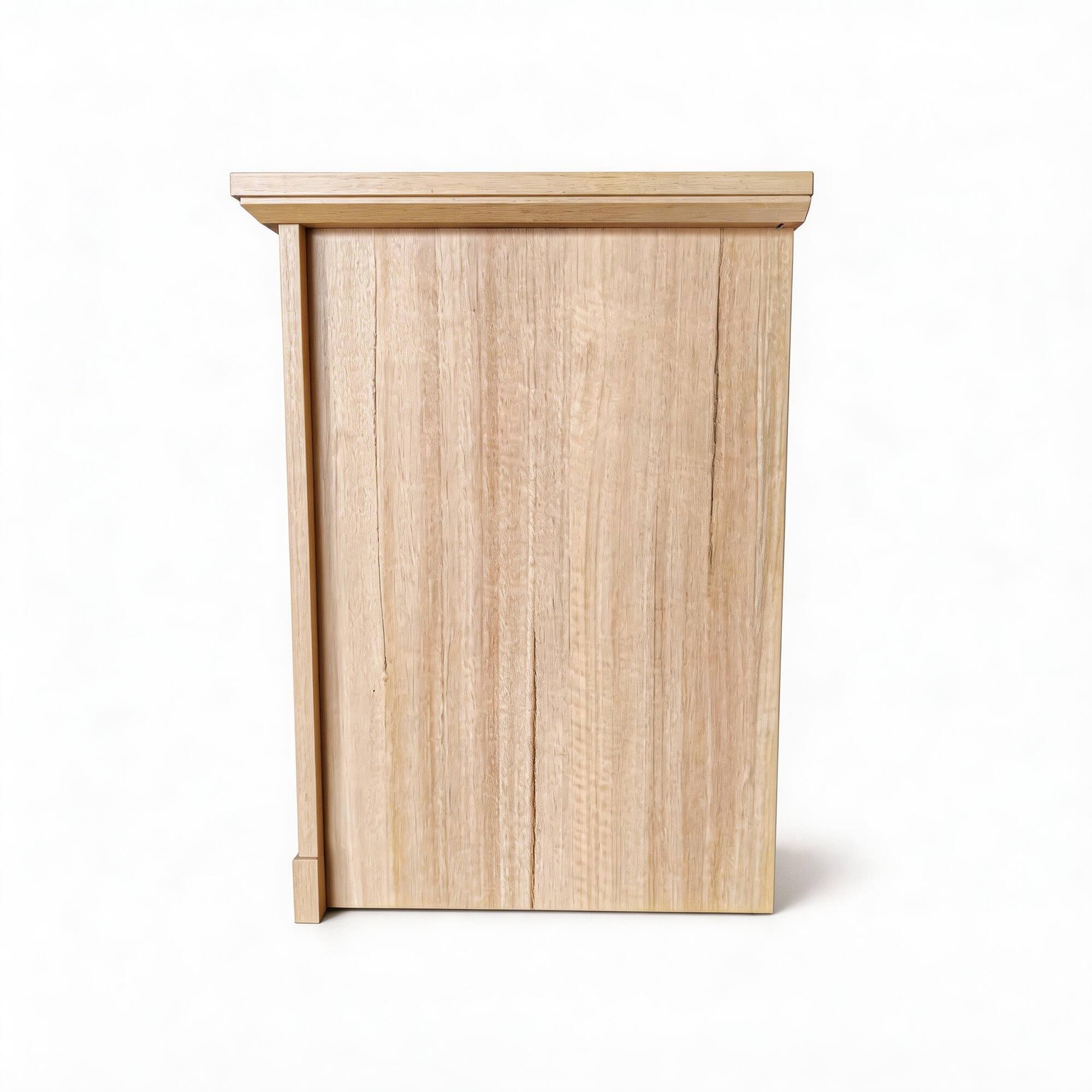 Alt View 7. Vaczon - Rustic Natural Nightstand Bedside Table with Open Shelf and 2 Drawers - Natural.
