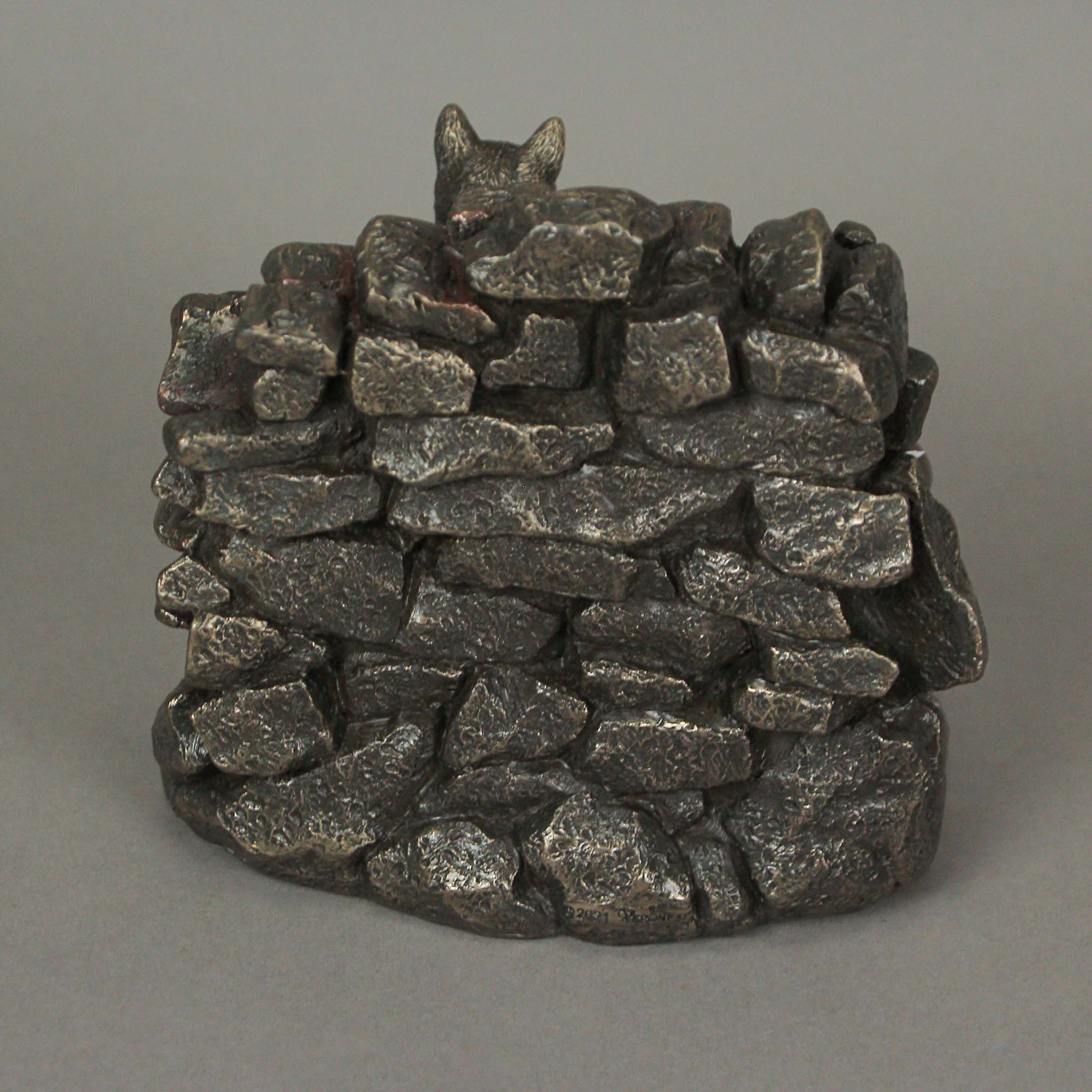 Alt View 2. Veronese Design - Little Wicked Conjuring Corner Bronze Finish Cat Witch Statue 5 Inches High - Bronze.