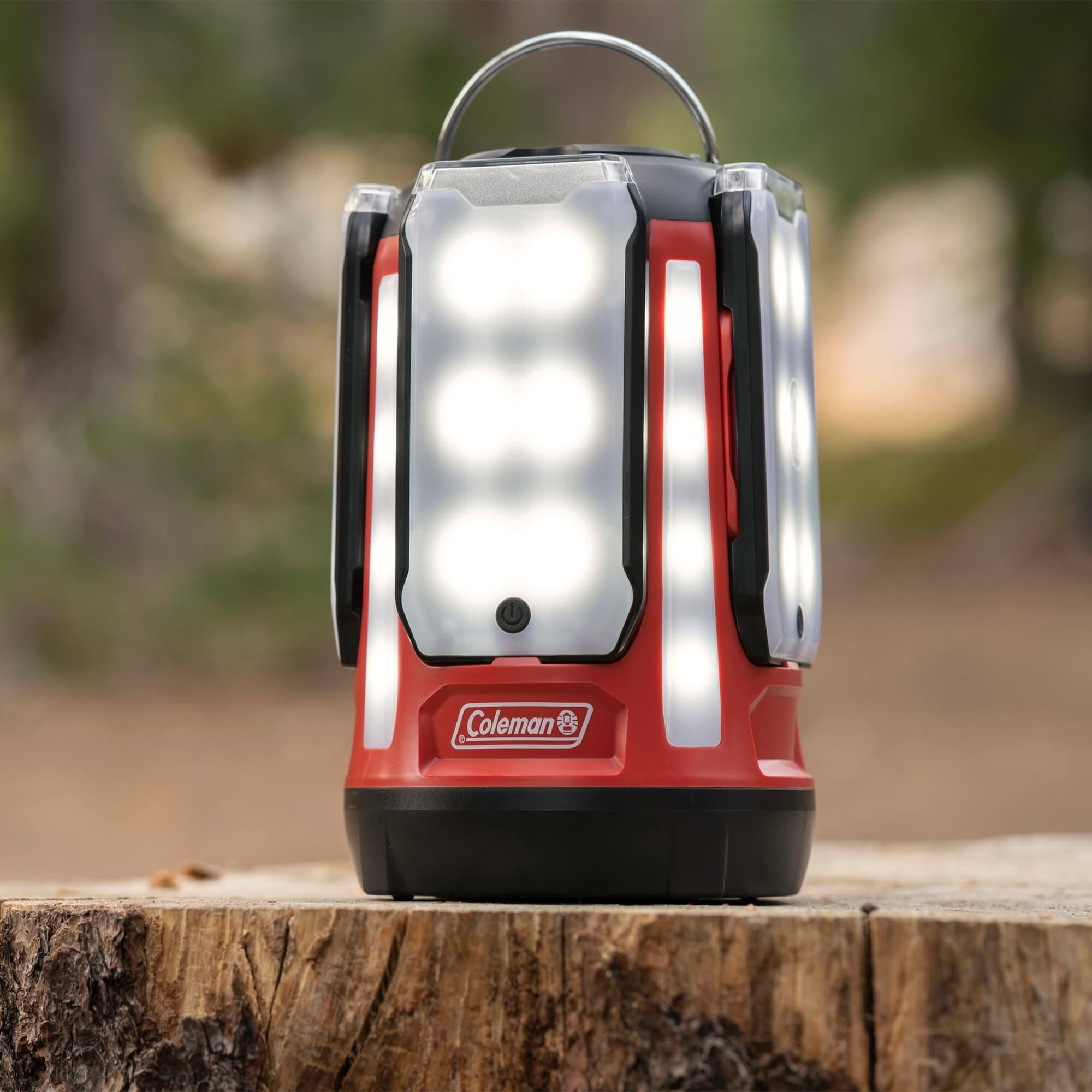 Alt View 2. Coleman - Coleman Quad Panel 800L LED Lantern, Outdoor Camping Light with 4 Panels and USB.