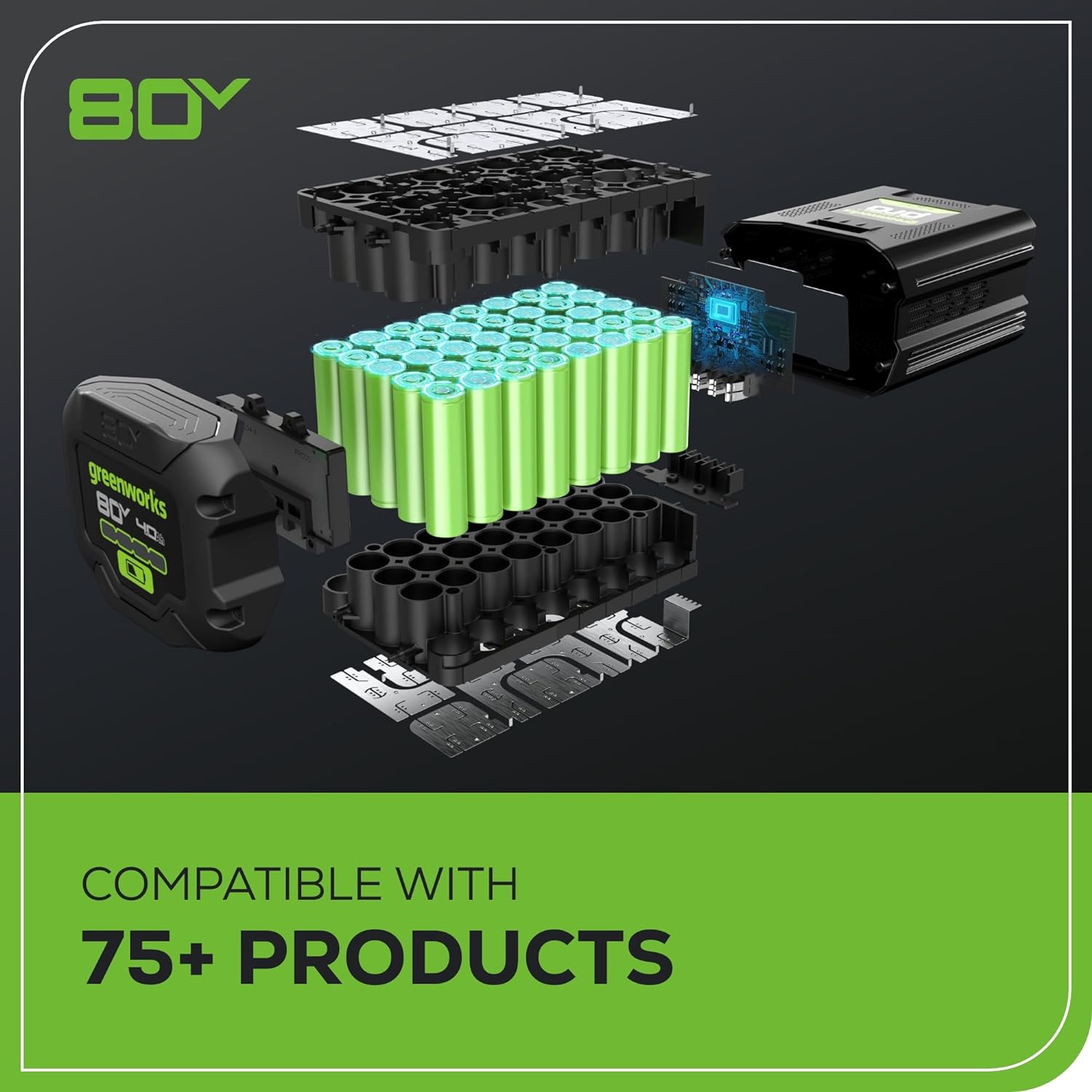 80V Greenworks OB HO Compatible with 75+ Products