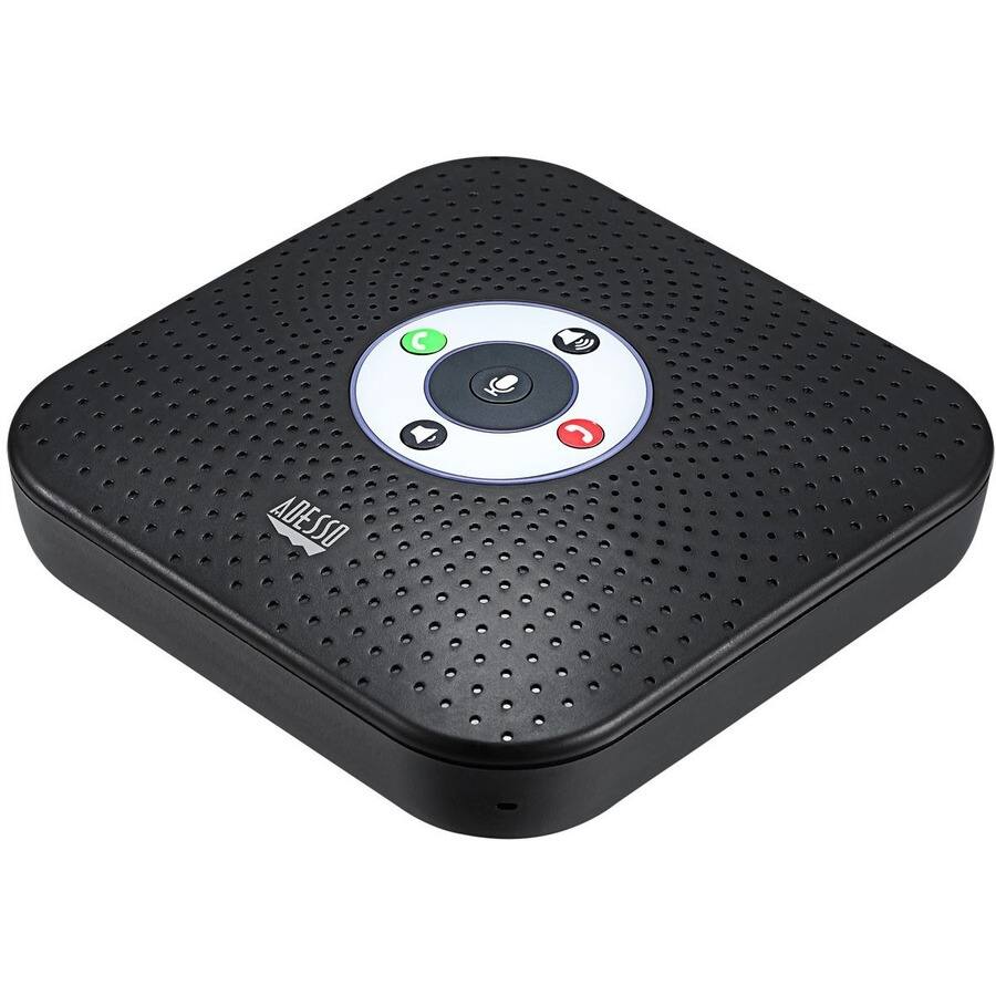 Alt View 1. Adesso - Adesso 360&deg; Conference Call Bluetooth/Wired Speaker with Microphone and USB 3.0 Hubs - USB - Microphone - Battery - Unknown.