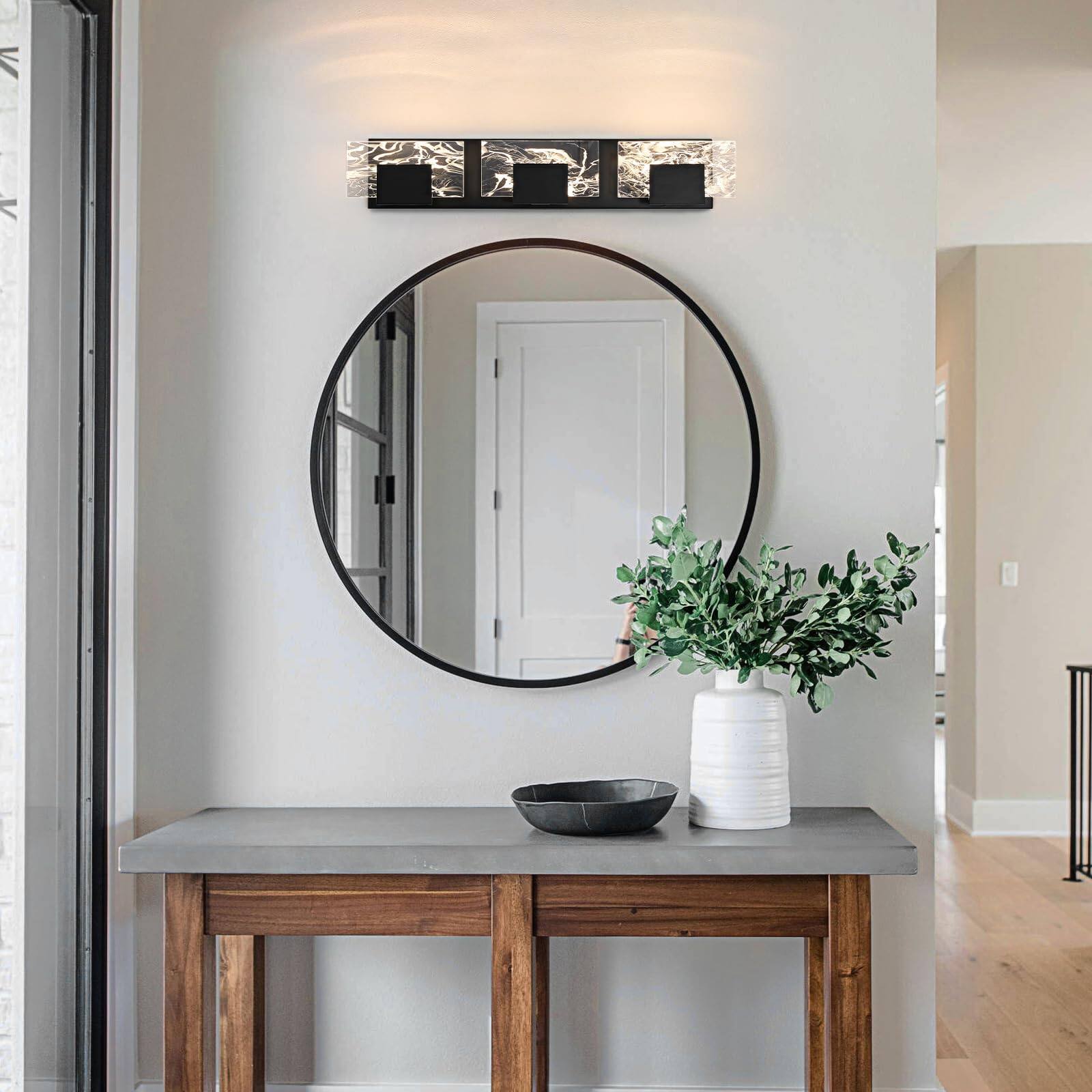 Alt View 3. TECH SAFARI - Led Bathroom Vanity Light n Matte Modern Lighting Fixtures Contemporary Smoke Design Wall Lights Fixture - Black 3 Light.