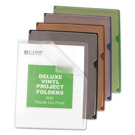 C-Line Products - Deluxe Vinyl Project Folders, Letter Size, Assorted Colors, 35/box