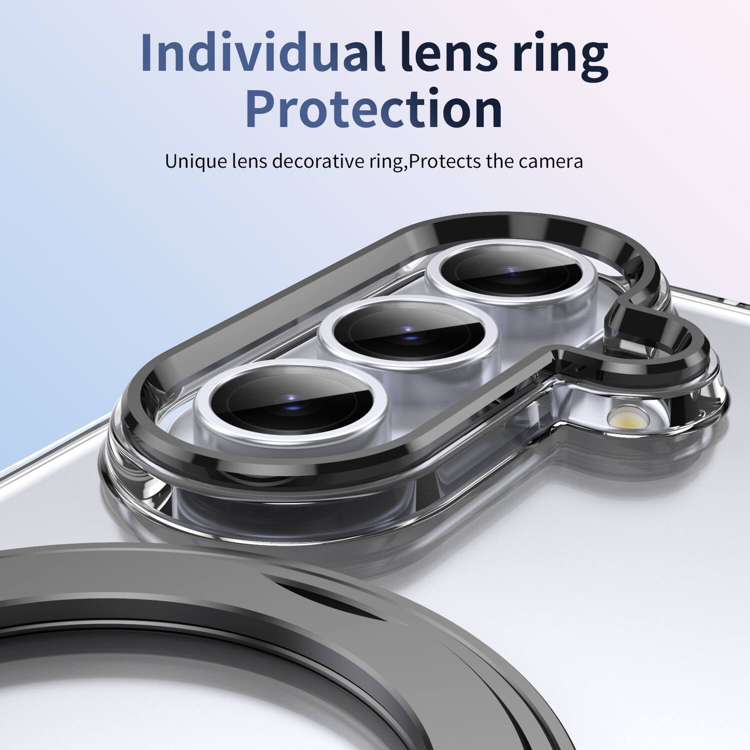 Individual lens ring Protection  
Unique lens decorative ring, Protects the camera
