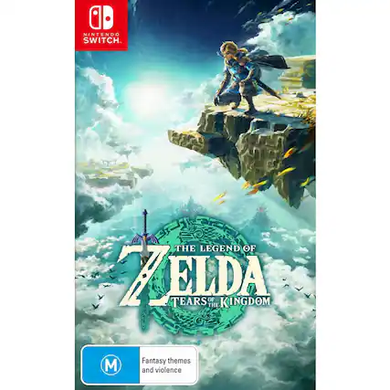 NINTENDO SWITCH. THE LEGEND OF ZELDA: TEARS OF THE KINGDOM M Fantasy themes and violence. - E10+ (Everyone 10+)