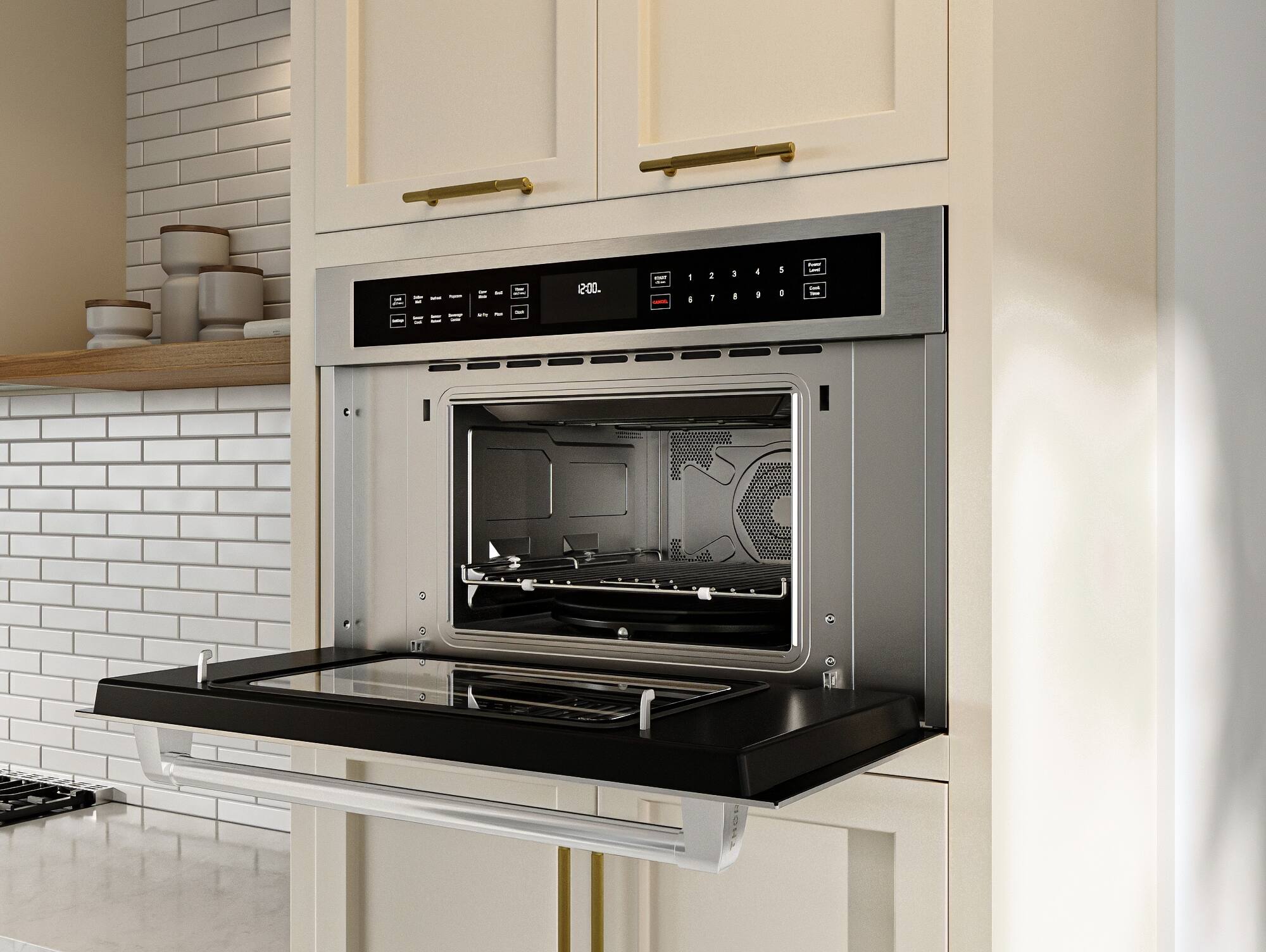 Back. Thor Kitchen - 1.6 Cu. Ft. Built-In Microwave Oven with Air Fry - Stainless Steel.