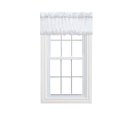 Ellis Curtain - Ellis Stacey 1.5" Rod Pocket High Quality Fabric Solid Color Window Balloon Valance 60"x15" - White