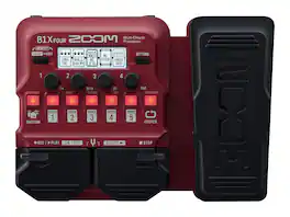 Zoom - B1X FOUR Bass Multi-Effects Processor with Expression Pedal, with 70+ Built-in Effects, Amp Modeling, Looper - Red