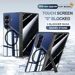 Dteck - Full Body Magnetic Case for Samsung Galaxy Z Fold8 Ultra with Invisible Kickstand, Built-in HD/Privacy Screen Protector - Privacy Black